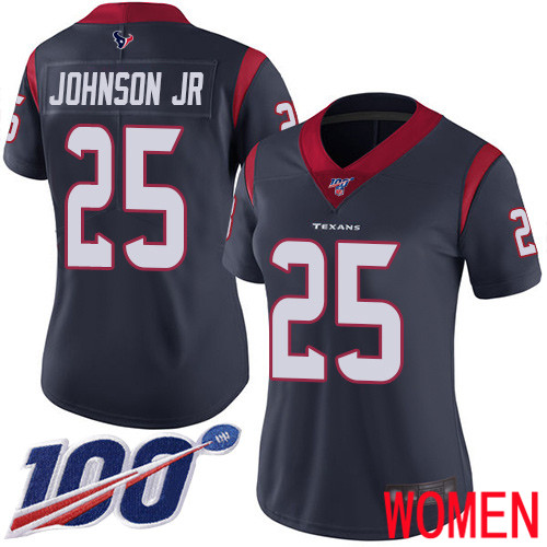 Houston Texans Limited Navy Blue Women Duke Johnson Jr Home Jersey NFL Football #25 100th Season Vapor Untouchable